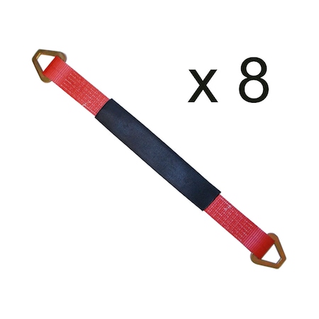 Tie 4 Safe 2" x 21" Axle Straps w/ Sleeve & D Rings, WLL: 3, 333 lbs., PK8 RT41A-21M18-R-C-8